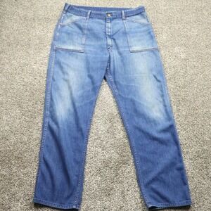 Vintage Sears Jeans 36X29.5 faded 70S‎ grunge Blue Denim Mens Utility Pockets